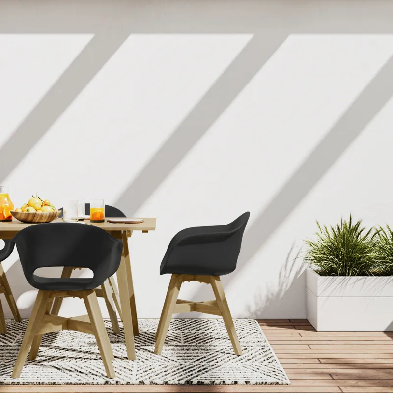 Kona - Outdoor Dining Chair in Plastic (Set of 2) - Black