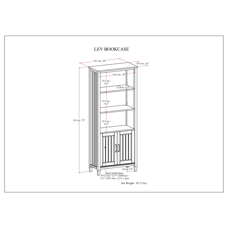 Lev - Bookcase - Smoky Brown