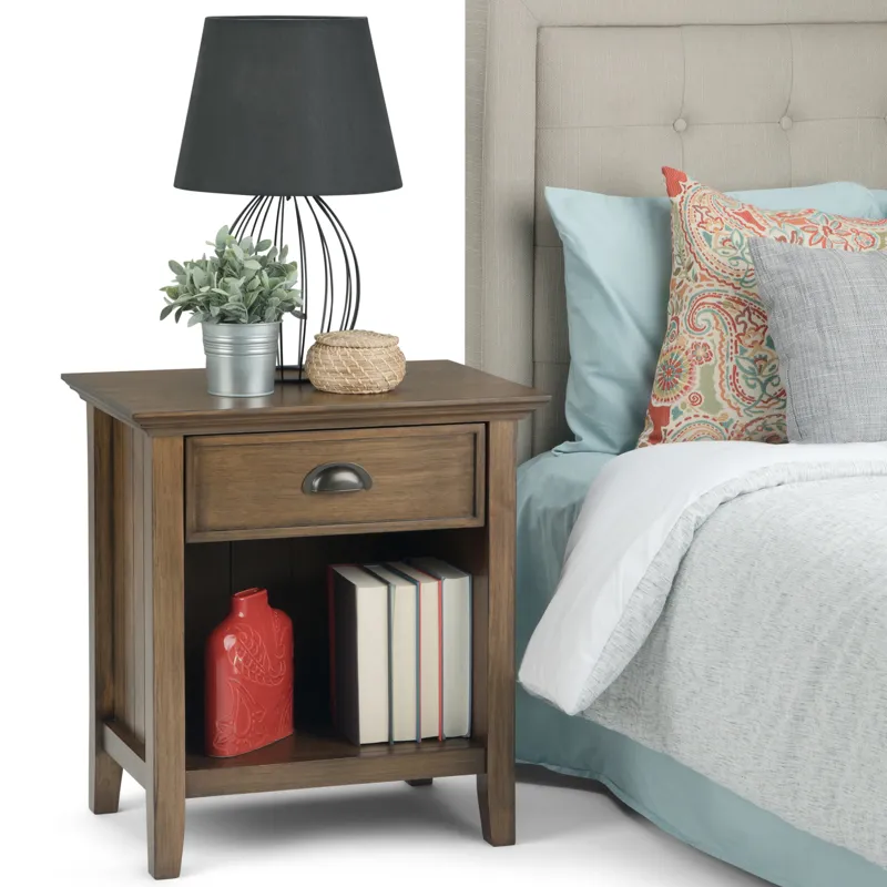 Acadian - Bedside Table - Rustic Natural Aged Brown
