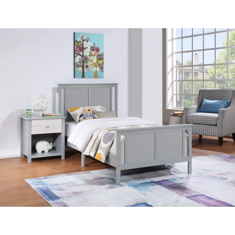 Connelly - Reversible Panel Twin Bed - Gray/Rockport Gray