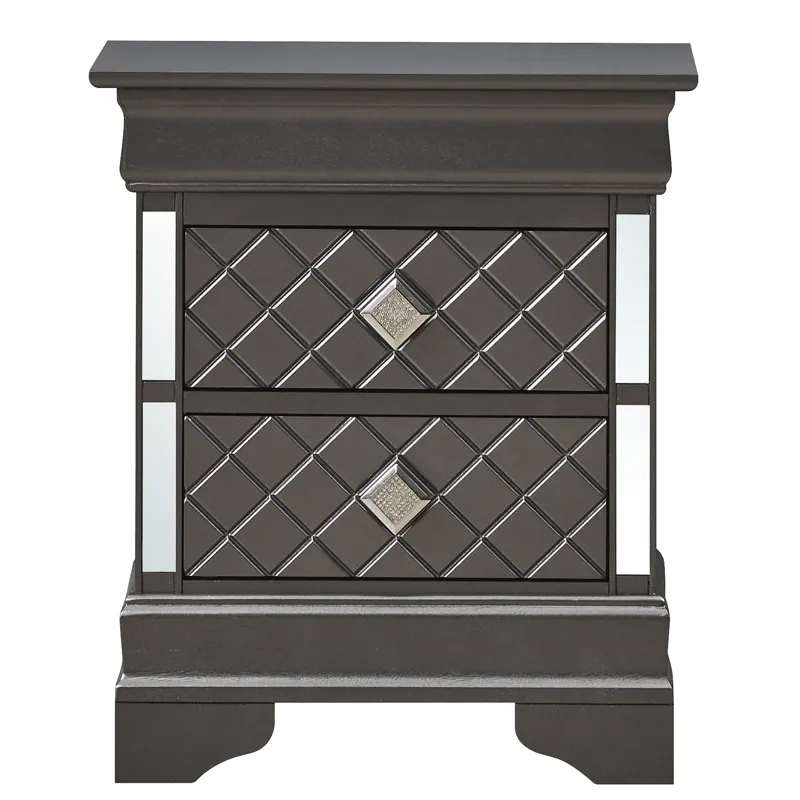 Verona - G6702-N Nightstand - Metalic Black