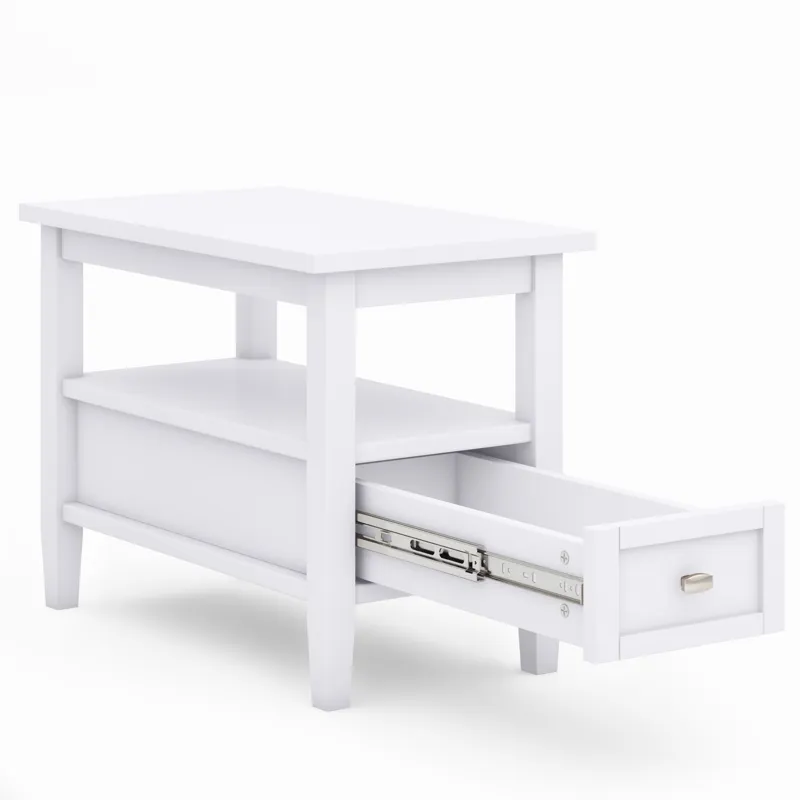 Warm Shaker - Narrow Side Table - White