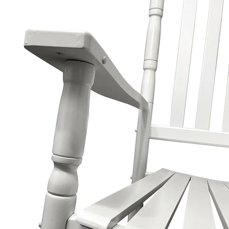 Balcony Porch Wood Adult Rocking Chair - White