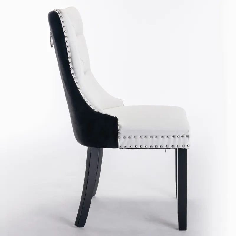 Nikki - Modern, High-End Tufted Solid Wood Contemporary PU And Velvet Upholstered Dining Chair With 