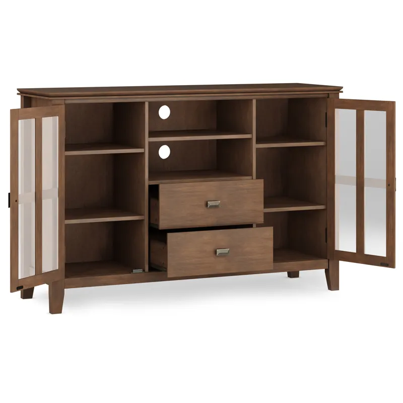 Artisan - Tall TV Media Stand - Rustic Natural Aged Brown