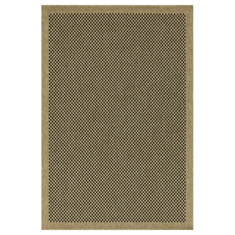 Earth - 7\'10\" X 10\'3\" Indoor / Outdoor Area Rug Polypropylene - Jute / Black