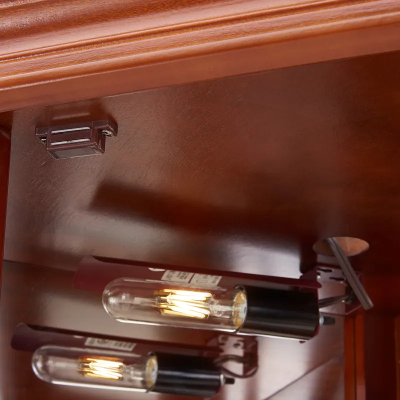 Corner Curio Cabinet With 5 Shelves And Lighting System (E26 Light Bulb Not Included) - Walnut