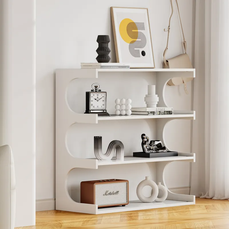 Multifunctional 4 Tier Book Shelf & Coffee Table For Living Room Bedroom Dining Room Study Entryway,