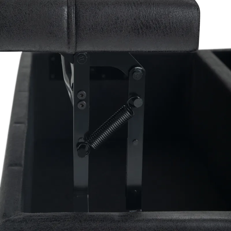 Harrison - Coffee Table Storage Ottoman - Distressed Black