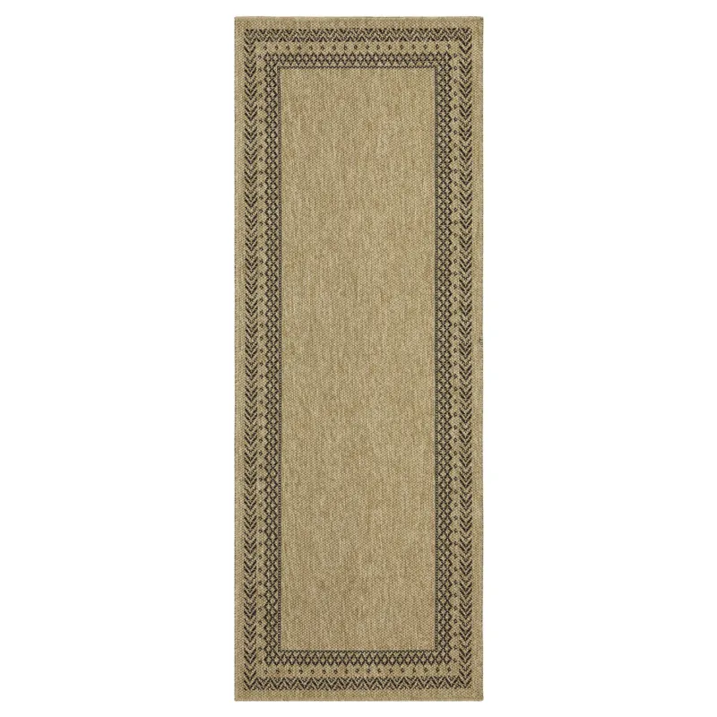 Earth - 5\'3\" X 7\'3\" Polypropylene Indoor / Outdoor Area Rug - Jute / Black