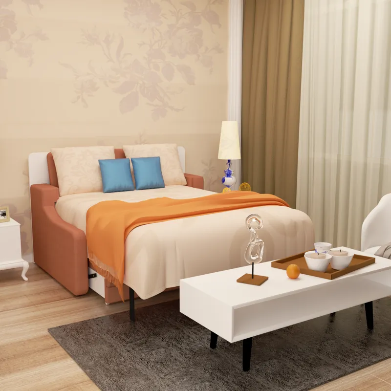 Morden Deisgn Vertical Murphy Bed With Sofa For Bedroom Or Guestroom White Wall Bed Space Saving Hid