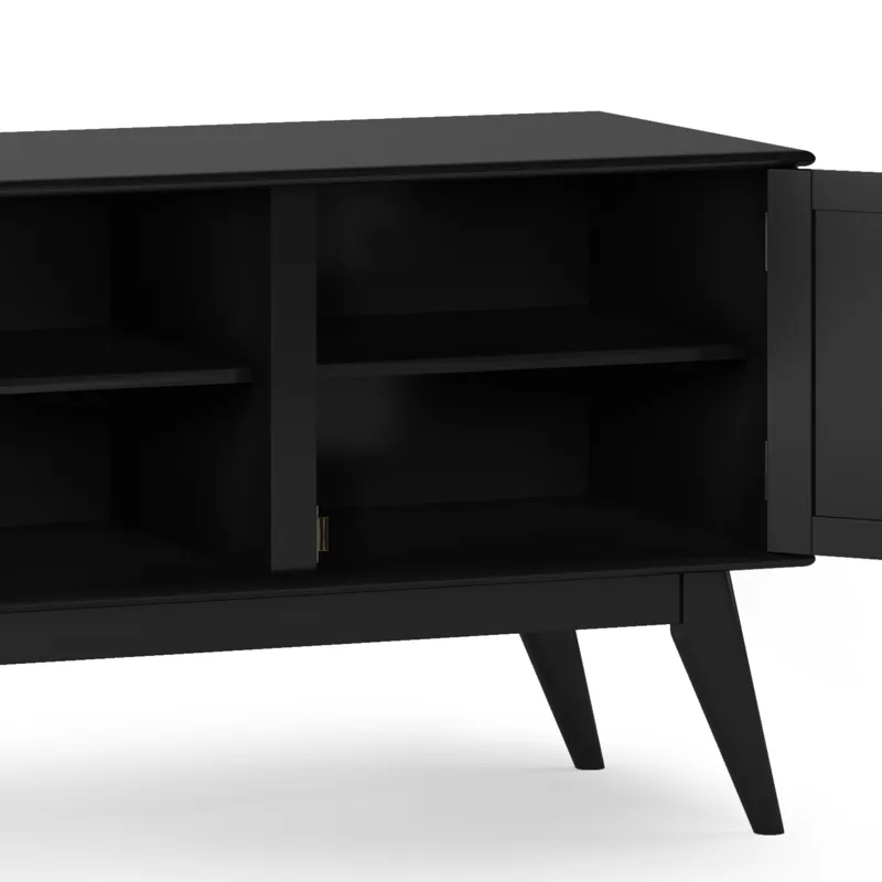 Draper - Mid Century Low TV Media Stand - Black