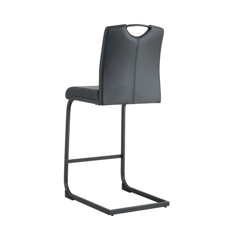 PU Chair Barstool Dining Counter Height Chair (Set of 2) - Black