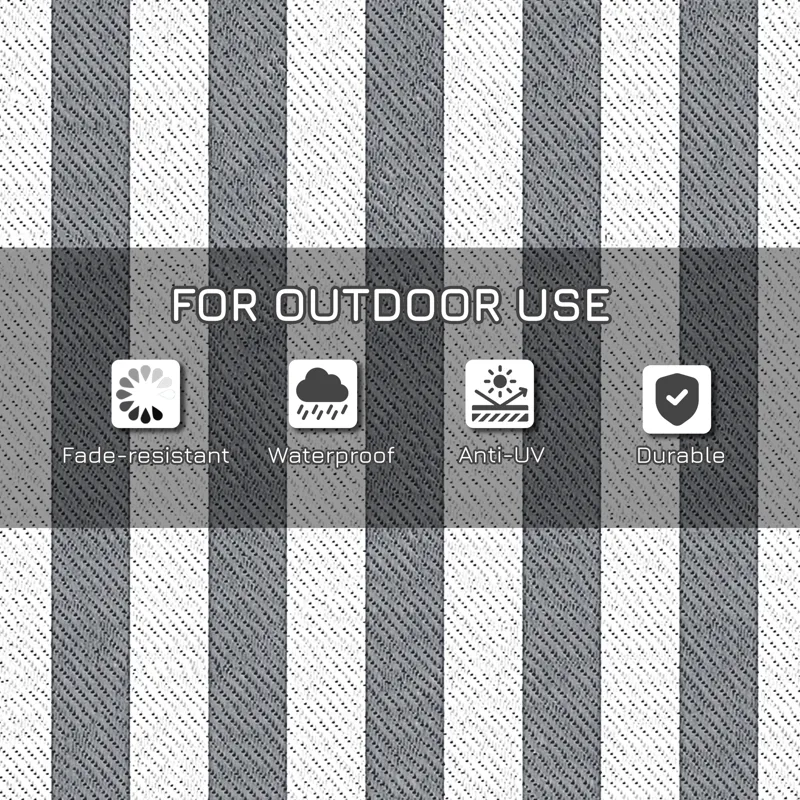 Outsunny - Reversible Outdoor Rug, 9\' x 12\' Waterproof Plastic Straw Floor Mat, Portable Rv Campin