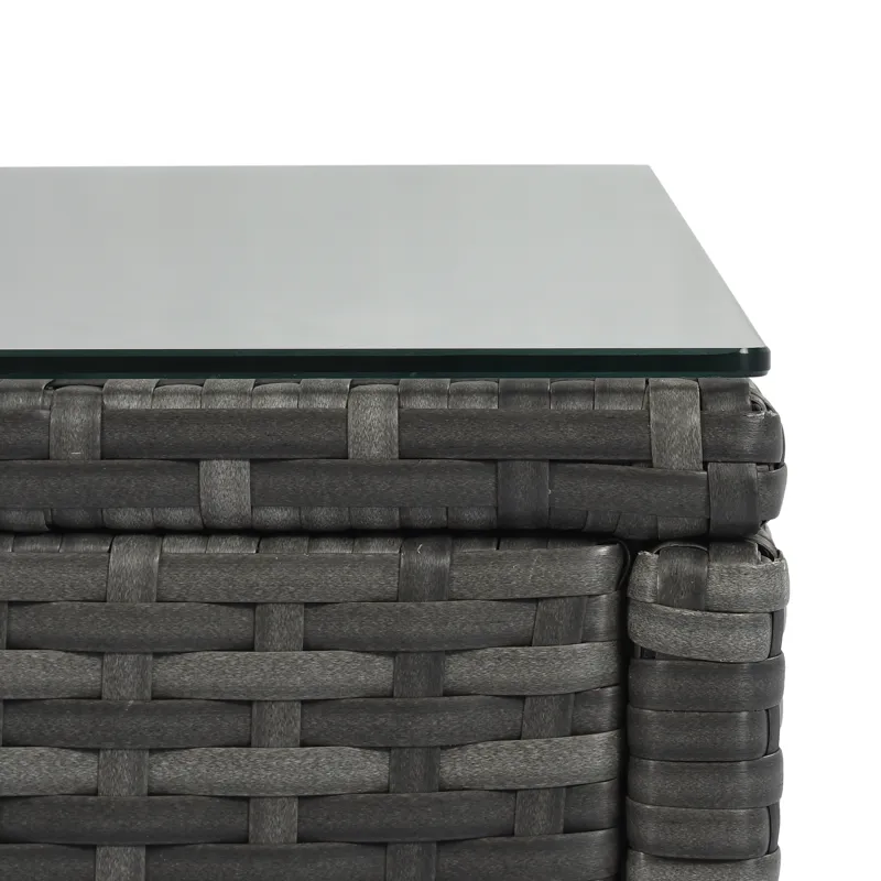 8 Pieces Outdoor Wicker Round Sofa Set, Half-Moon Sectional Sets All Weather, Curved Sofa Set With R