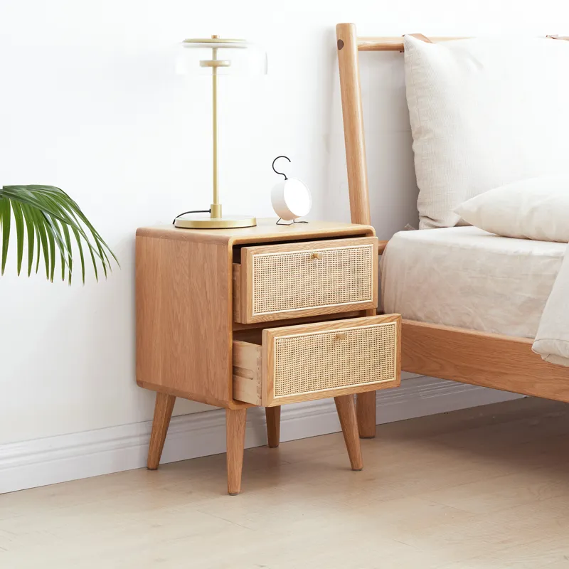 Bedside Cabinet, Modern Simple Nightstands North America - Oak