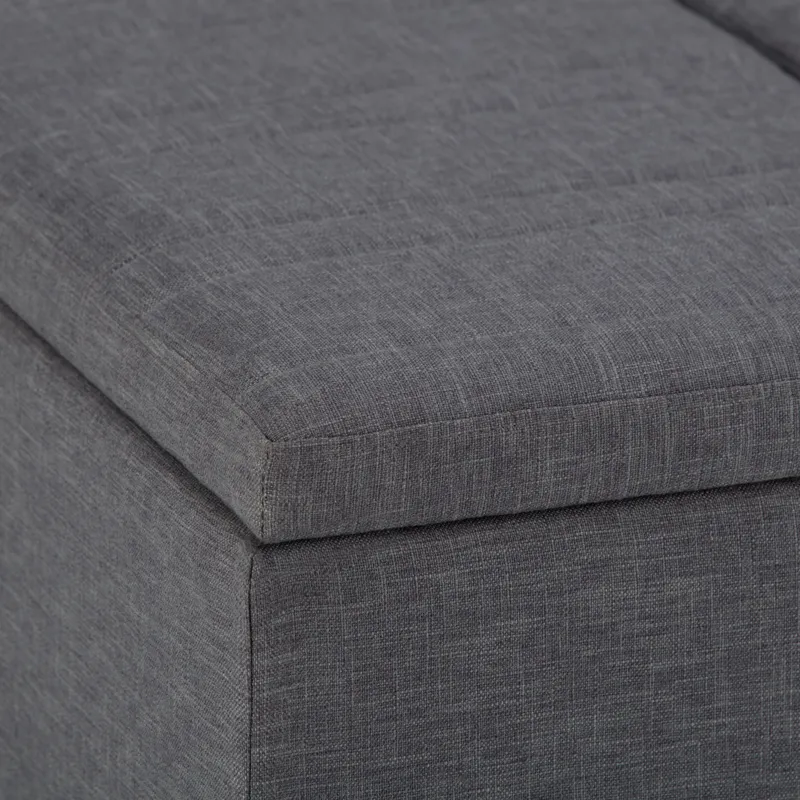 Ellis - Coffee Table Storage Ottoman - Slate Grey
