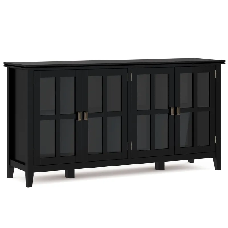 Artisan - Wide 4 Door Storage Cabinet - Black