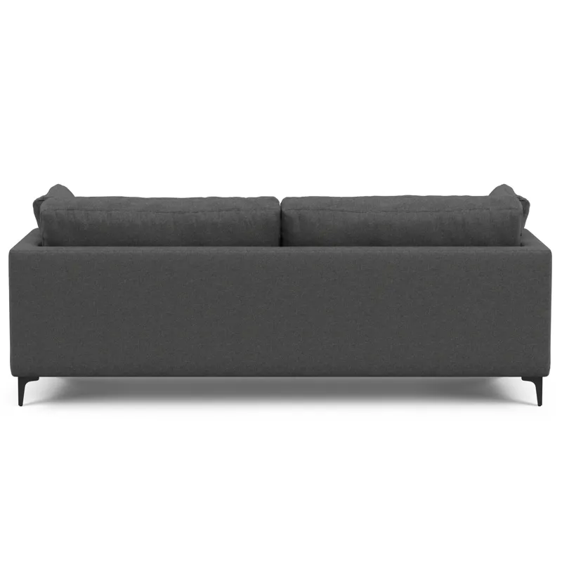 Ava - 90\" Mid Century Sofa with Ottoman Set - Pebble Gray