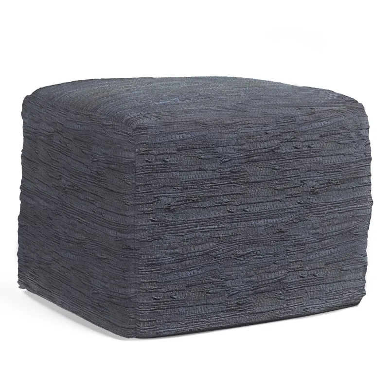 Fredrik - Square Pouf - Dark Blue