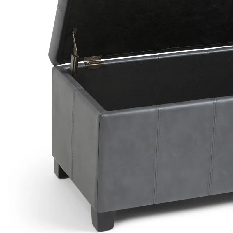 Dover - Storage Ottoman Bench - Stone Grey