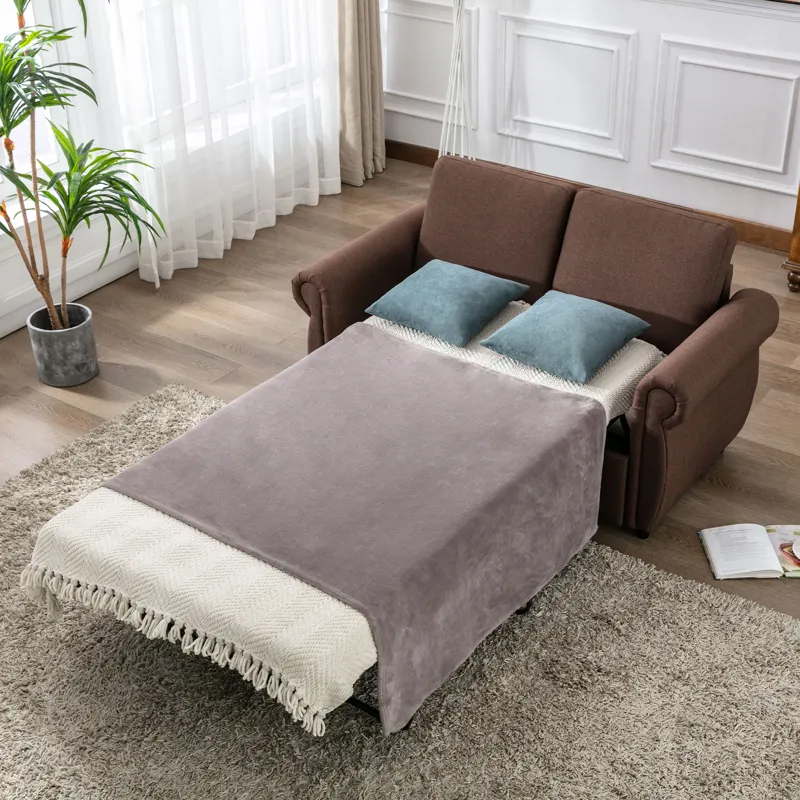 Orisfur Pull Out Sofa Bed Loveseat Sleeper With Twin Size Memory Mattress For Living Room Spaces - B