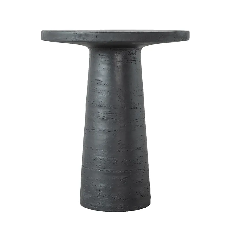 Round Side Table With Pedestal Base - Black - Black