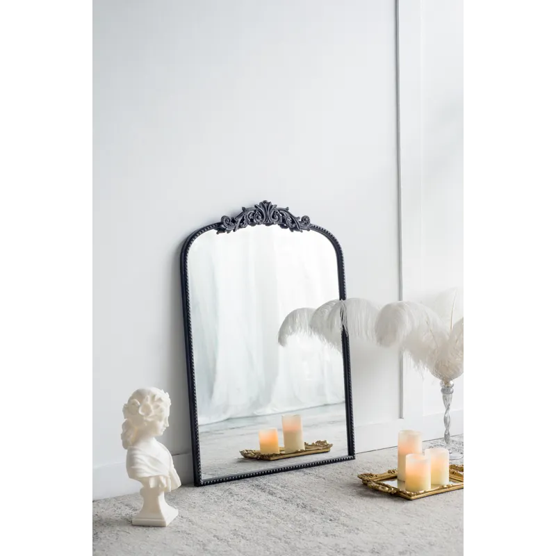 Classic Design Mirror With And Baroque Inspired Frame For Bathroom, Entryway Console Lean Against Wa