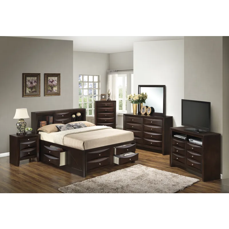 Marilla - G1525G-QSB3 Queen Storage Bed - Cappuccino