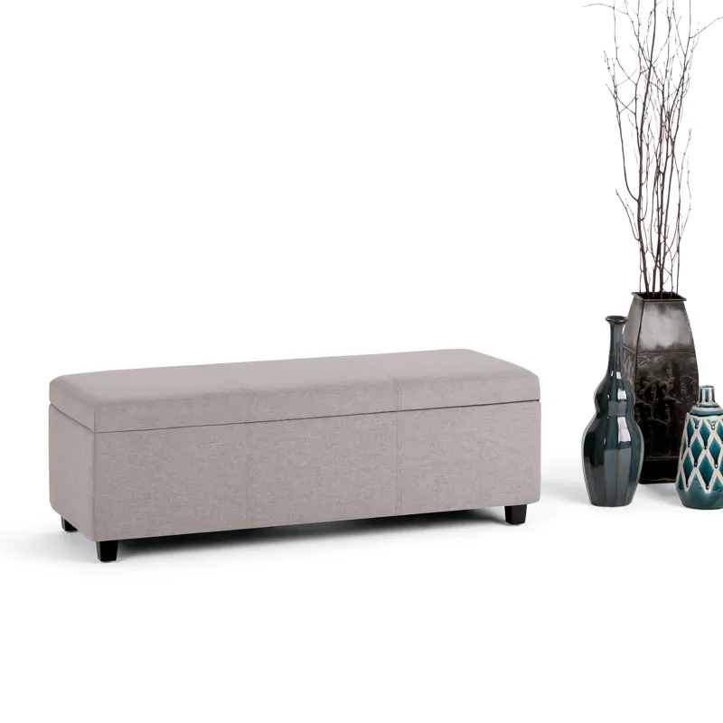 Avalon - Storage Ottoman Bench - Cloud Grey