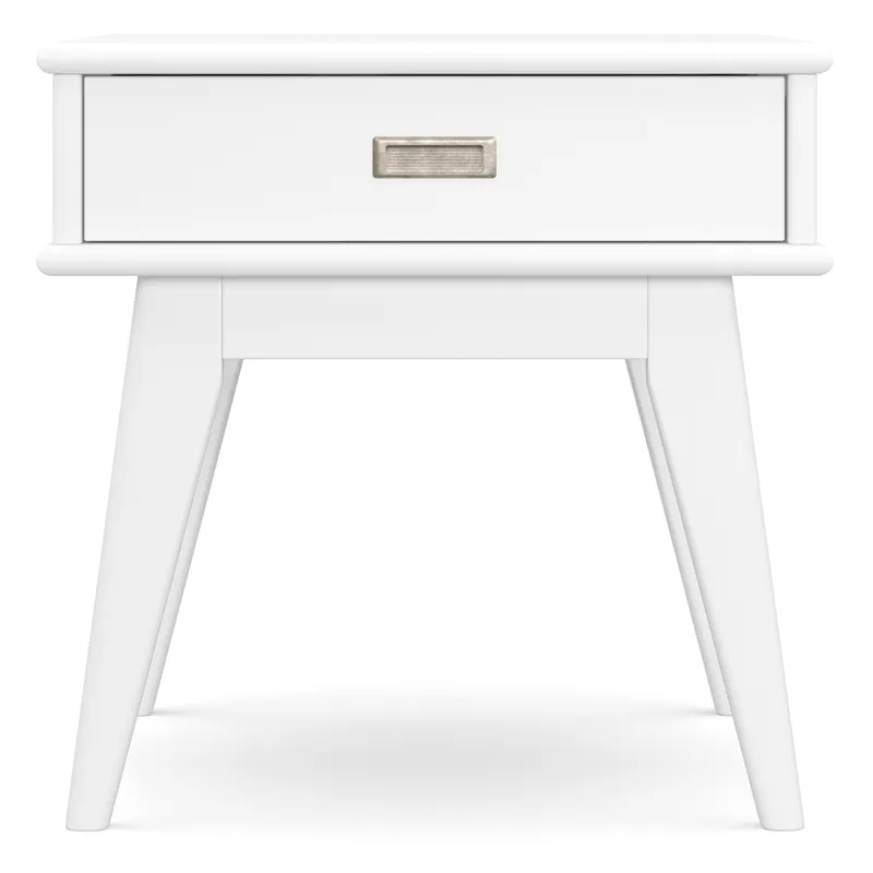 Draper - Mid Century End Table - White