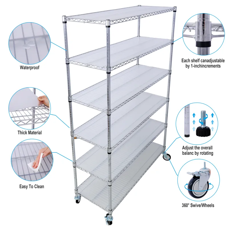 6 Tier 6000Lbs Capacity Nsf Metal Shelf Wire Shelving Unit, Heavy Duty Adjustable Storage Rack With 