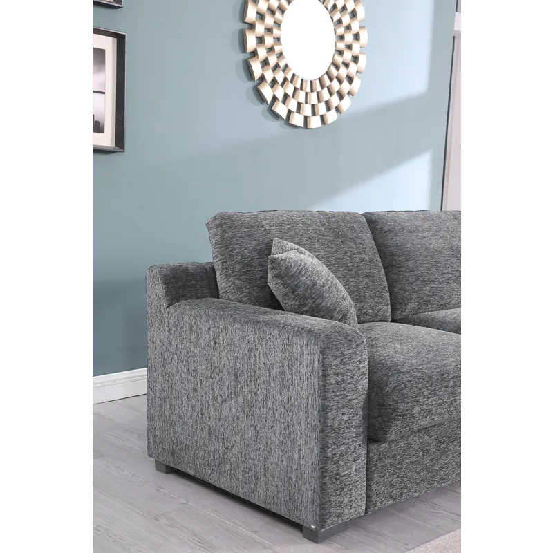 Celine - Chenille Fabric Corner Sectional Sofa With Right-Facing Chaise, Cupholders, And Charging Po