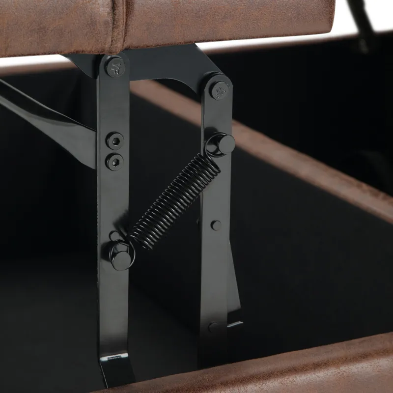 Harrison - Coffee Table Storage Ottoman - Distressed Umber Brown