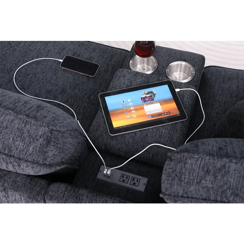 Gina - Sectional Sofa With Ottoman - Black