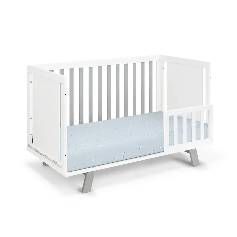 Livia - 3-in-1 Convertible Island Crib - White/Gray
