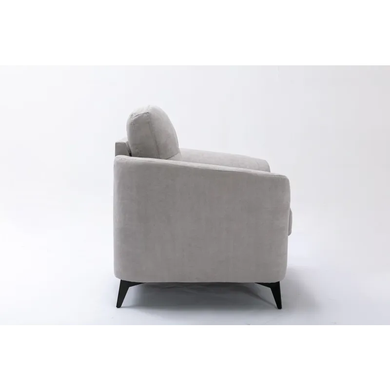 Callie - Woven Fabric Living Room Sofa, Loveseat, Chair (Set of 3) - Light Gray