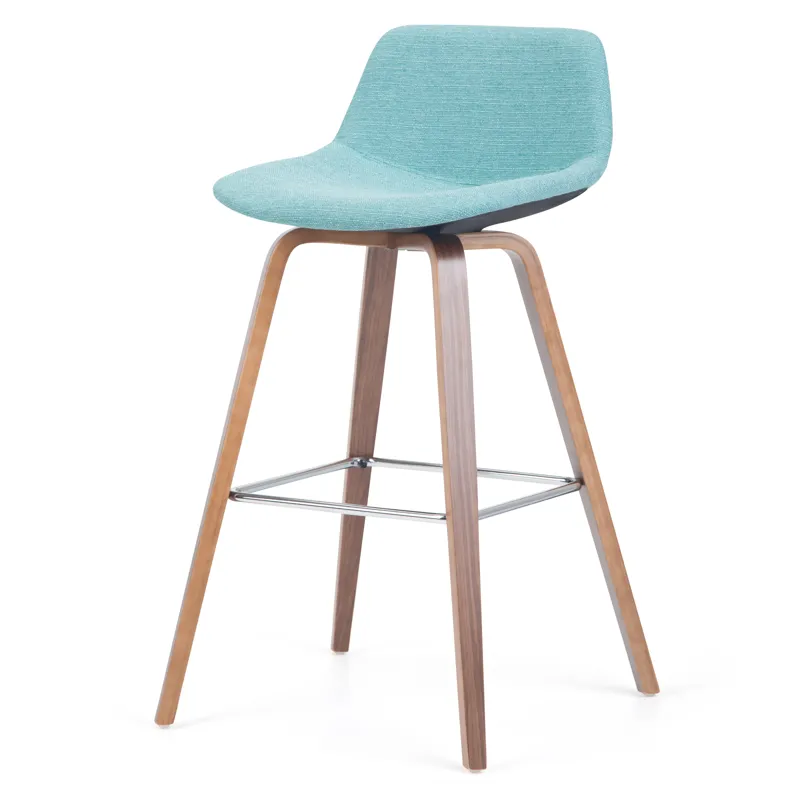 Randolph - Bentwood Counter Height Stool (Set of 2) - Aqua Blue / Dark Brown