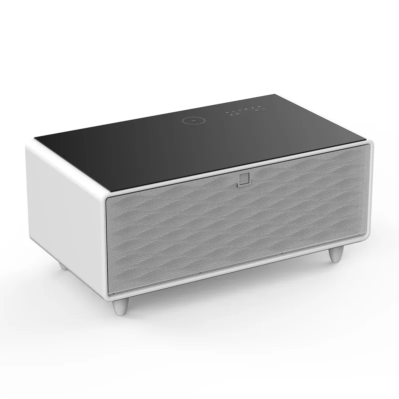 Modern Smart Coffee Table With Built-In Fridge, Bluetooth Speaker, Wireless Charging, Touch Control 