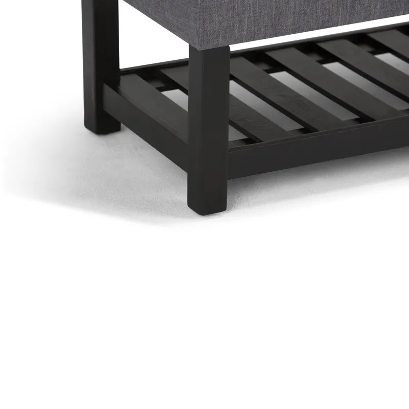Saxon - Storage Ottoman Bench - Slate Grey