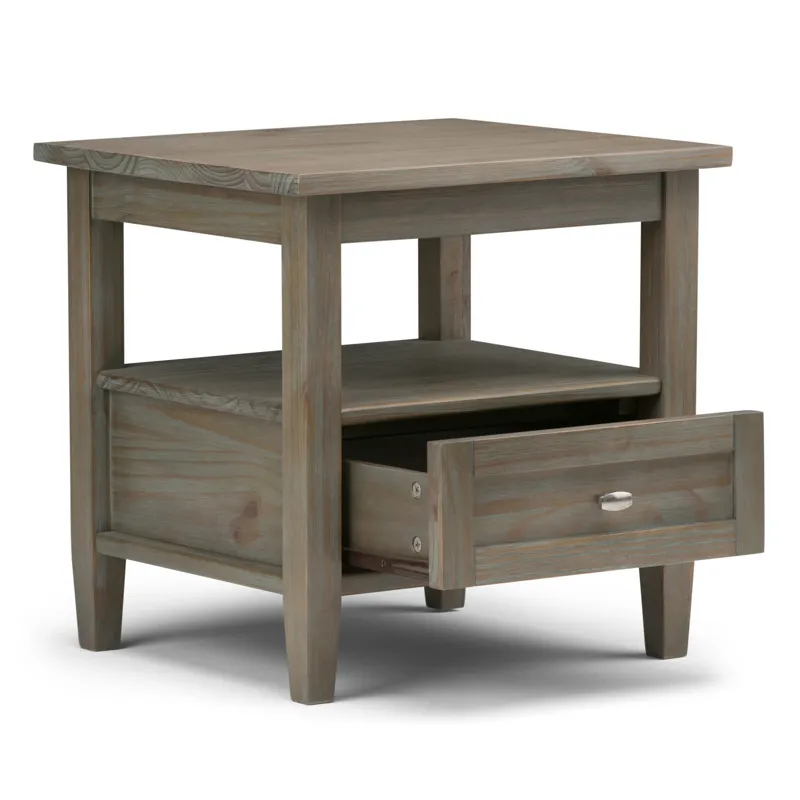 Warm Shaker - End Table - Distressed Grey