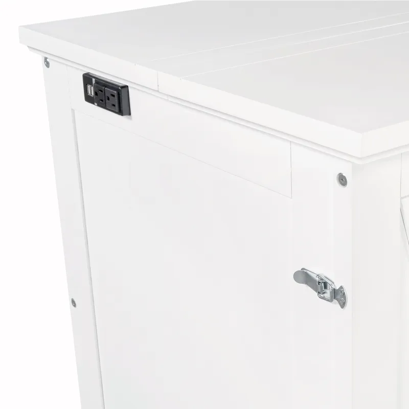 Queen Solid Pine Murphy Bed Chest Cube Cabinet Bed With Charging Station And Large Storage Drawer Fo
