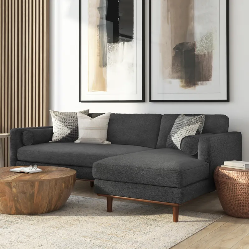 Morrison - Right Sectional Sofa - Charcoal Grey