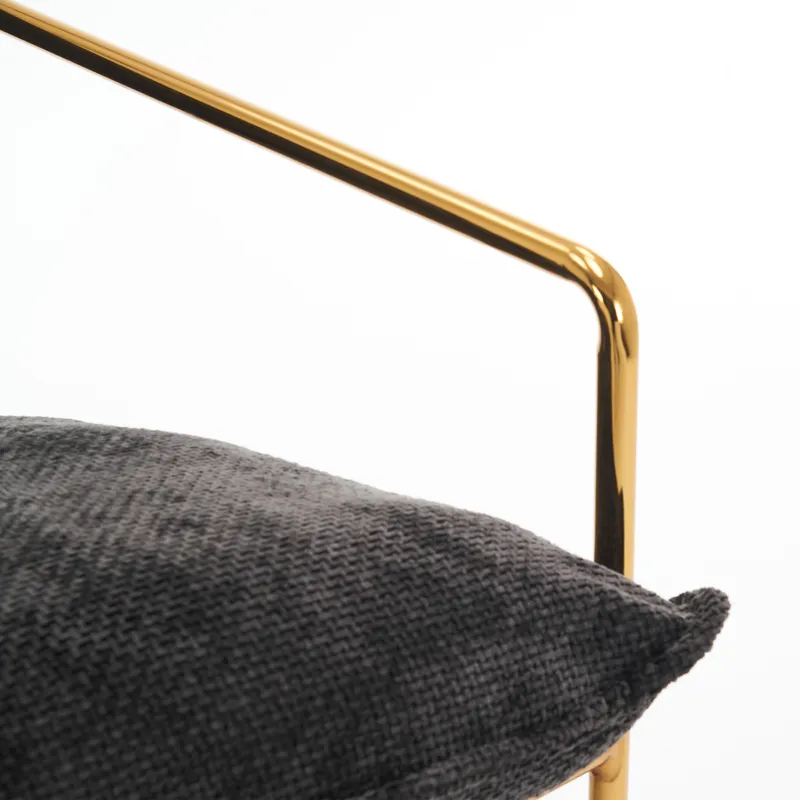 Upholstered Hanging Armchair With Arm Pocketsmetal Frame (Set of 2), Gold-Plated Craftsmanship, Crus