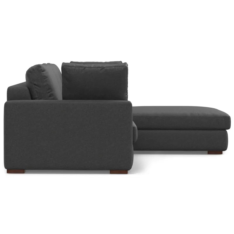 Charlie - Deep Seater Right Sectional Sofa - Pebble Gray