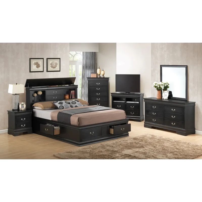 Louis Phillipe - G3150B-FSB Full Storage Bed - Black