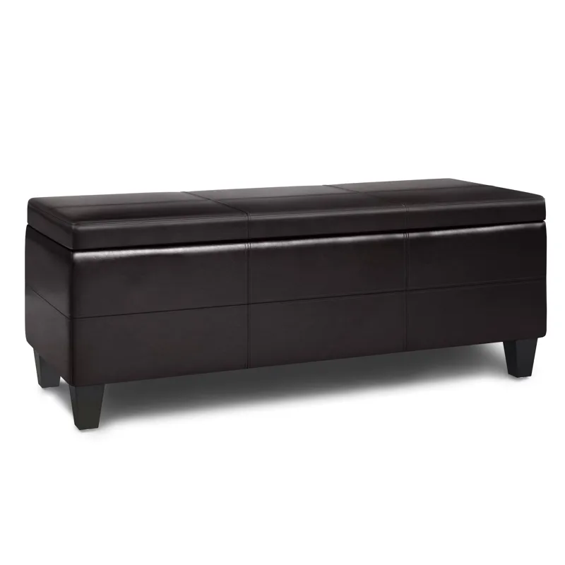 Afton - Storage Ottoman Bench - Tanners Brown