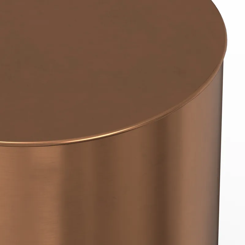 Curtis - Metal Cylinder Accent Table - Ombre Black / Copper