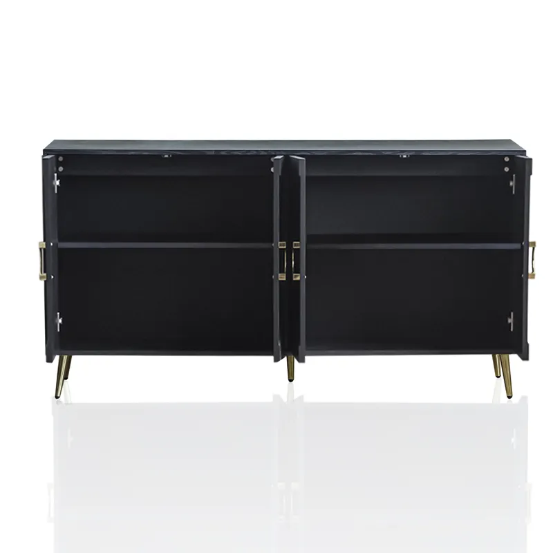 Modern Lacquered 4 Door Wooden Cabinet Sideboard Buffet Server Cabinet Storage Cabinet, For Living R
