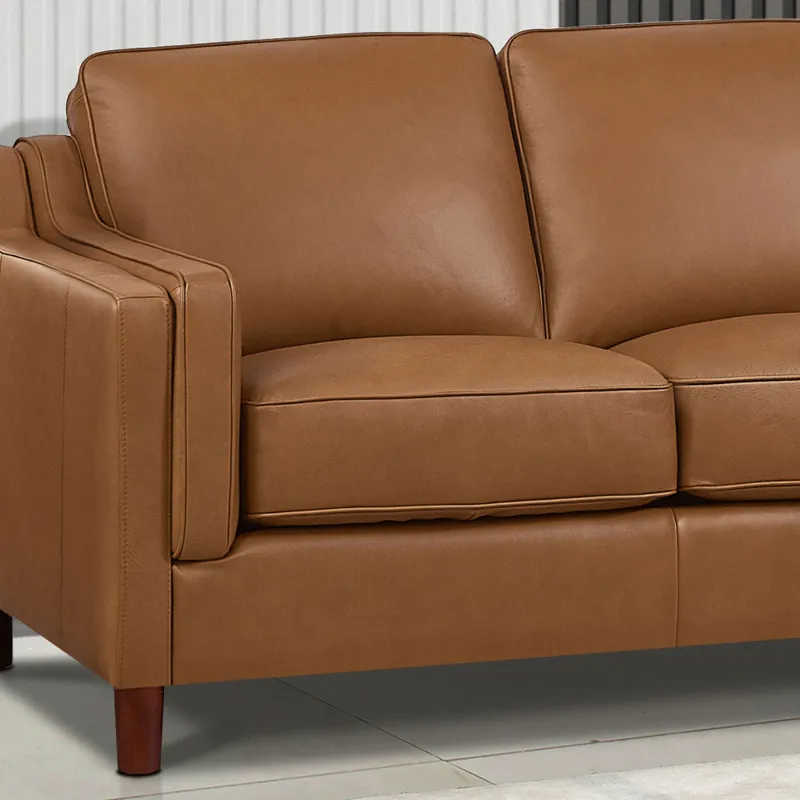 Bella - Leather Sofa - Cognac